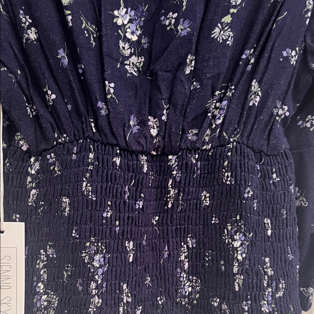 Sienna Sky Navy Floral Puff Sleeve Top - Picture 8 of 8